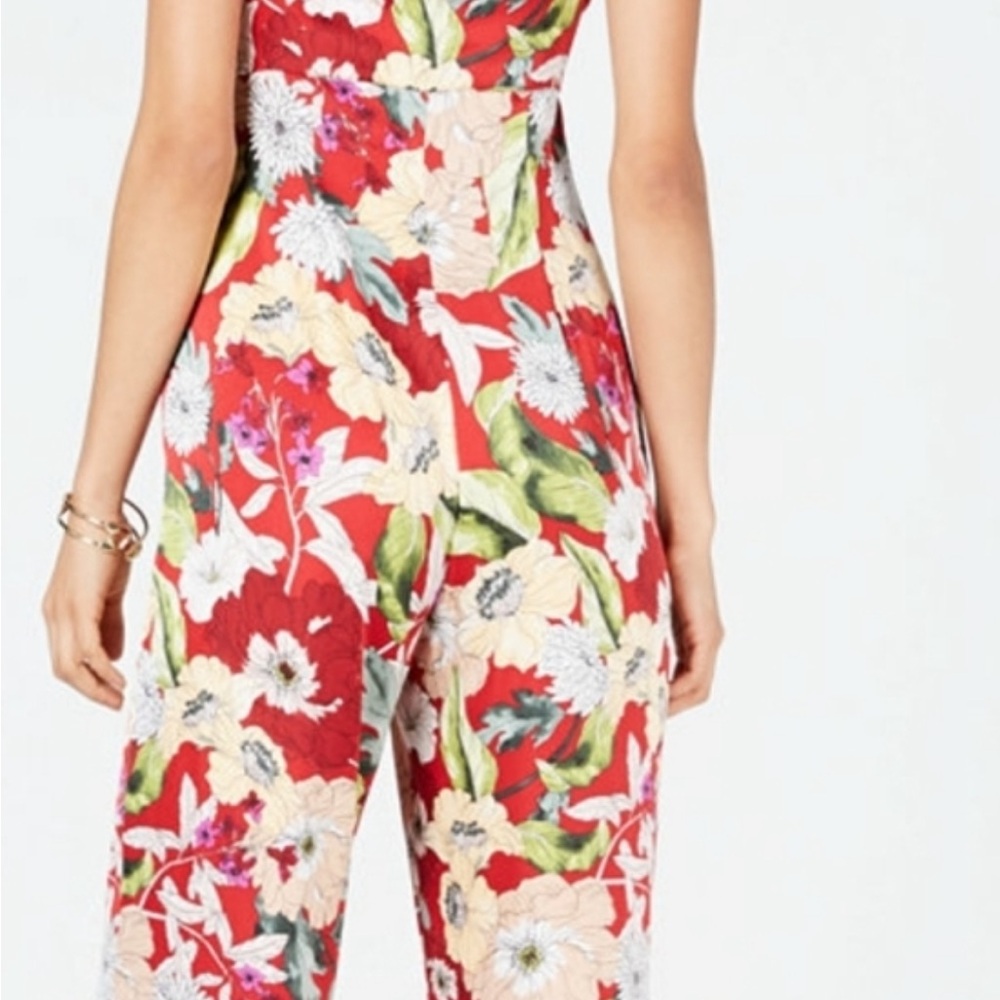 Guess Floral Red Jumpsuit NWOT